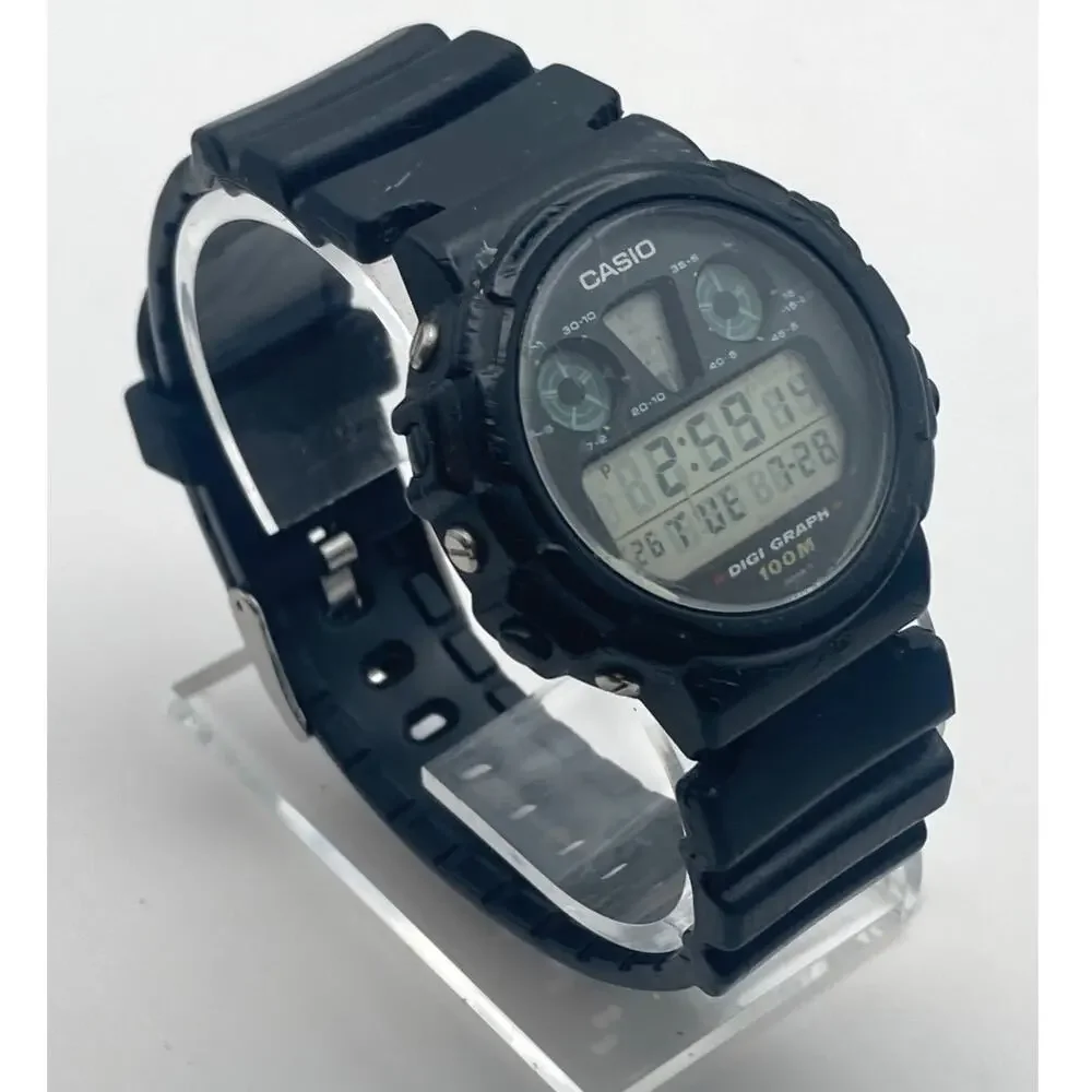 VTG Rare Casio Digi Graph Display DGW-30 Digital Men's Sport Watch WR Chrono